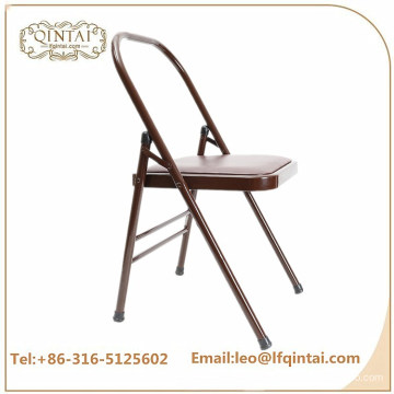 QTZD-001 wholesale cheap brown metal folding yoga chair